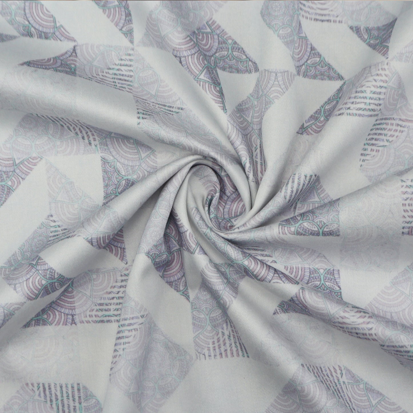 Soft Geometric Overlay Satin Fabric