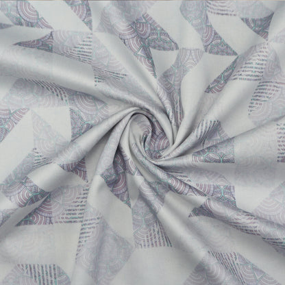 Soft Geometric Overlay Satin Fabric