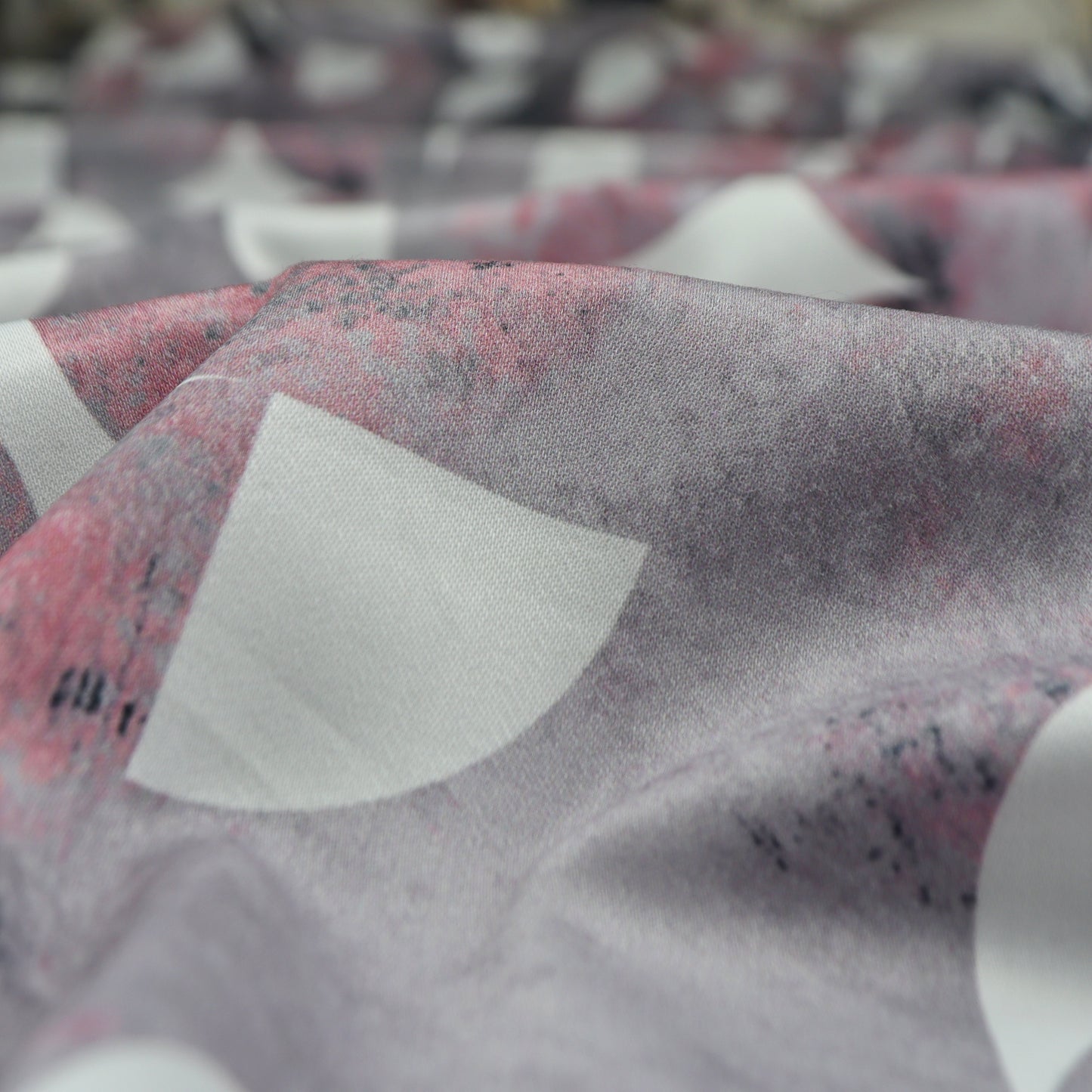 Abstract Cut-Form Satin Fabric
