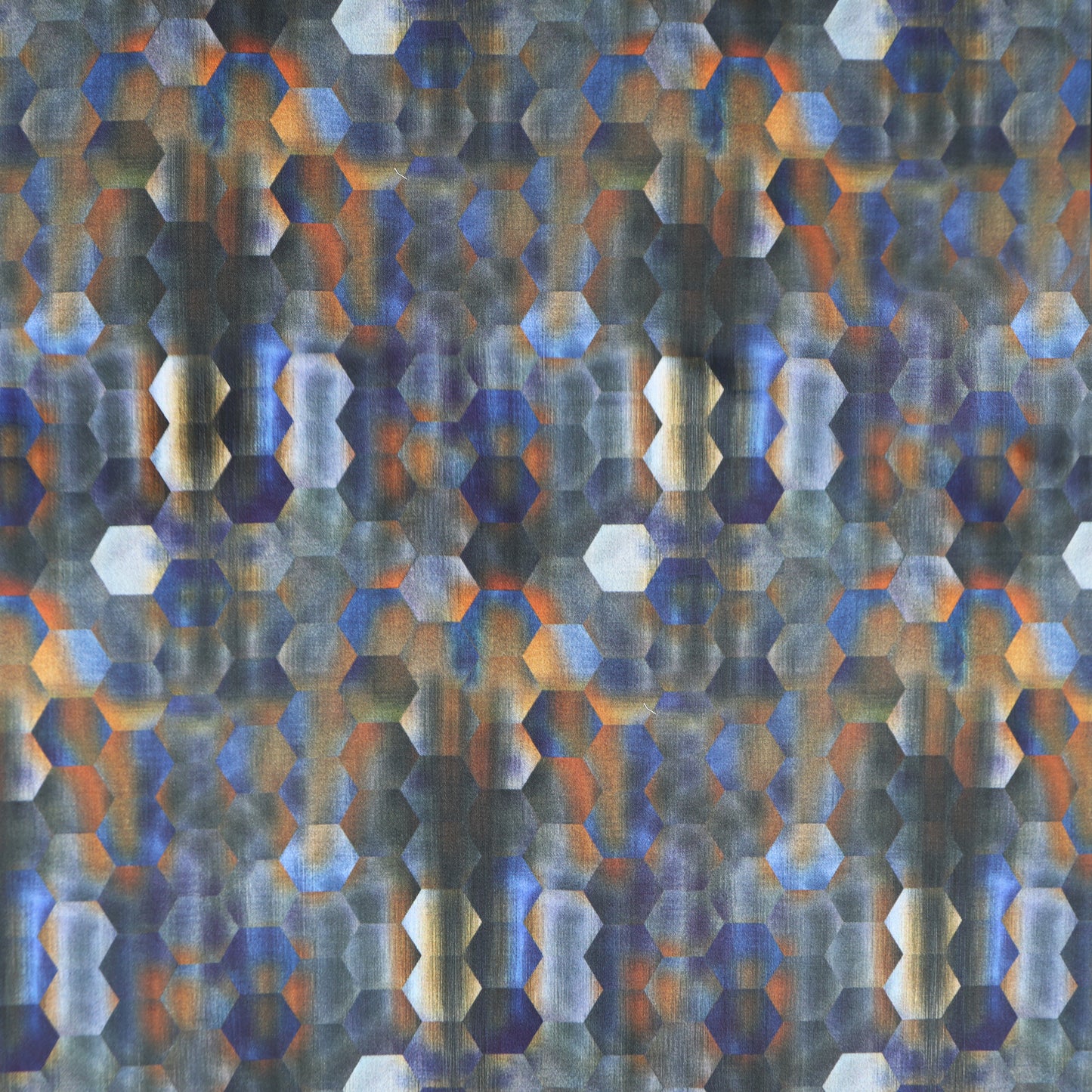 Abstract Hexagonal Satin Fabric