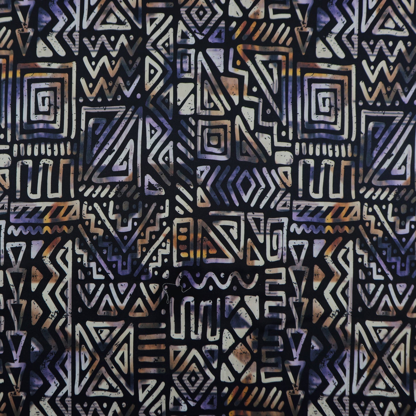 Tribal Geometry Satin Fabric