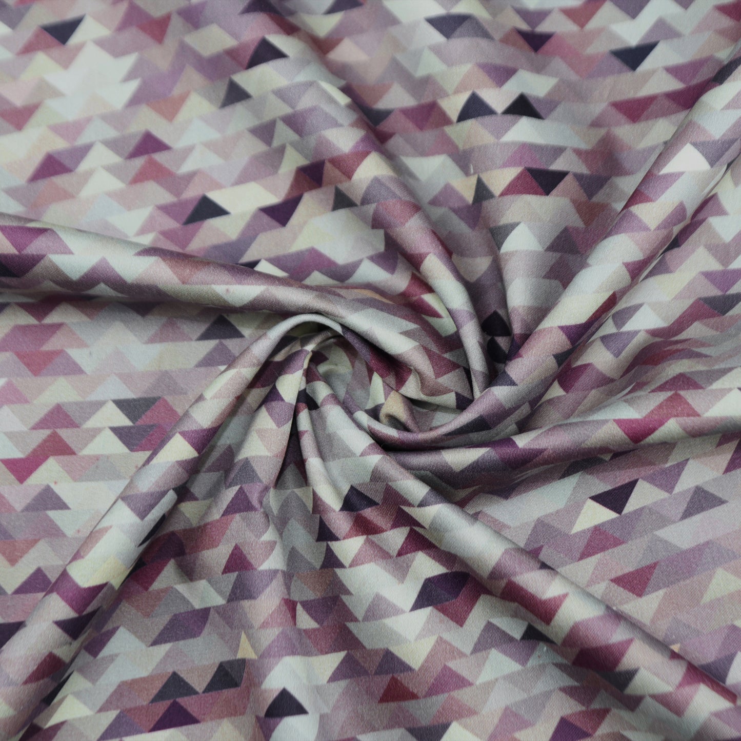 Subtle Triangular Mosaic Satin Fabric