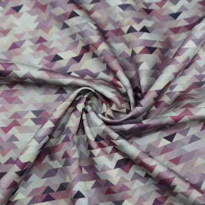 Subtle Triangular Mosaic Satin Fabric