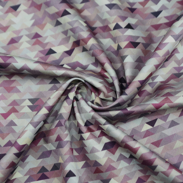 Subtle Triangular Mosaic Satin Fabric