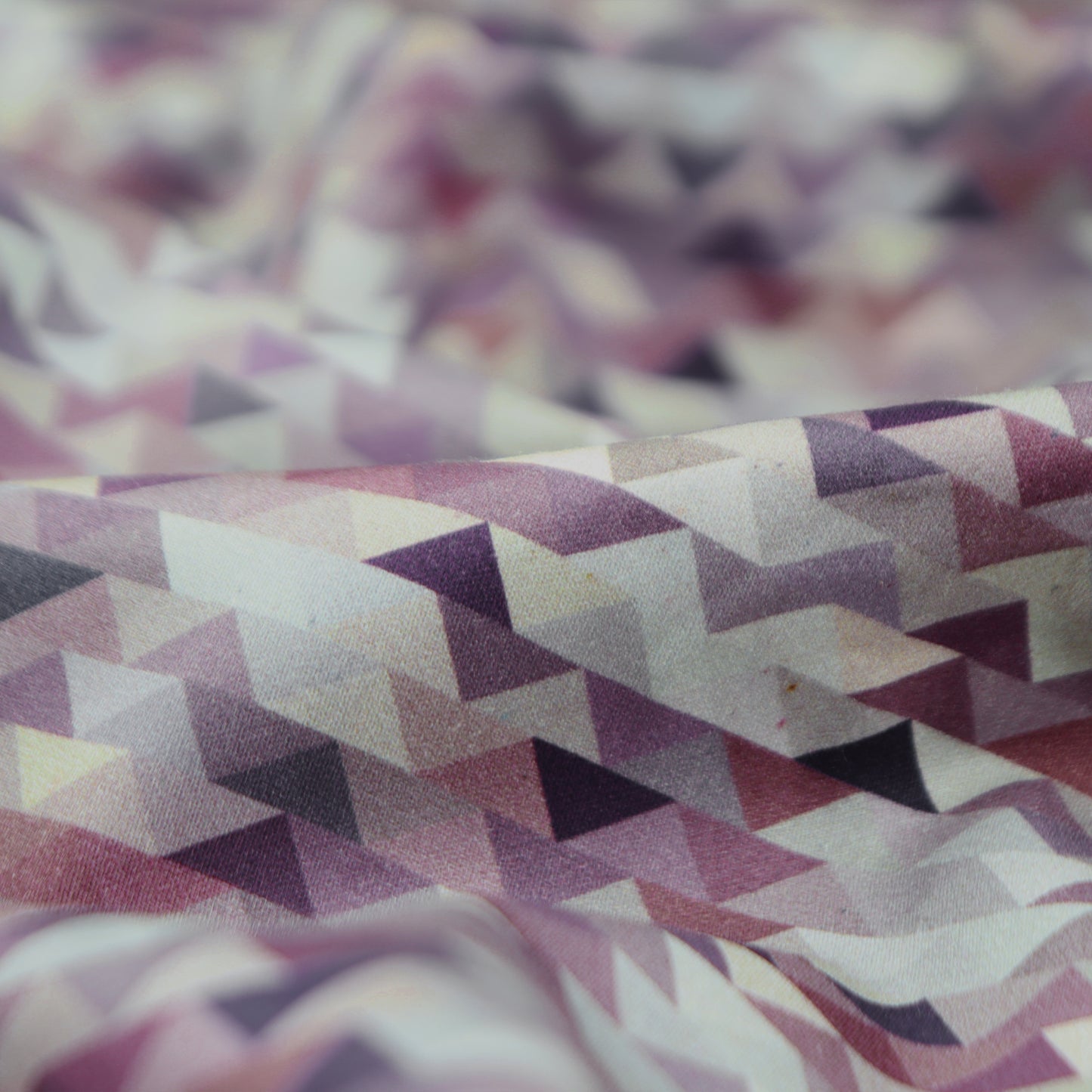 Subtle Triangular Mosaic Satin Fabric