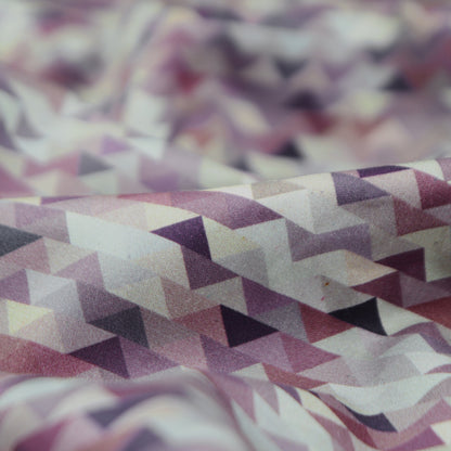 Subtle Triangular Mosaic Satin Fabric