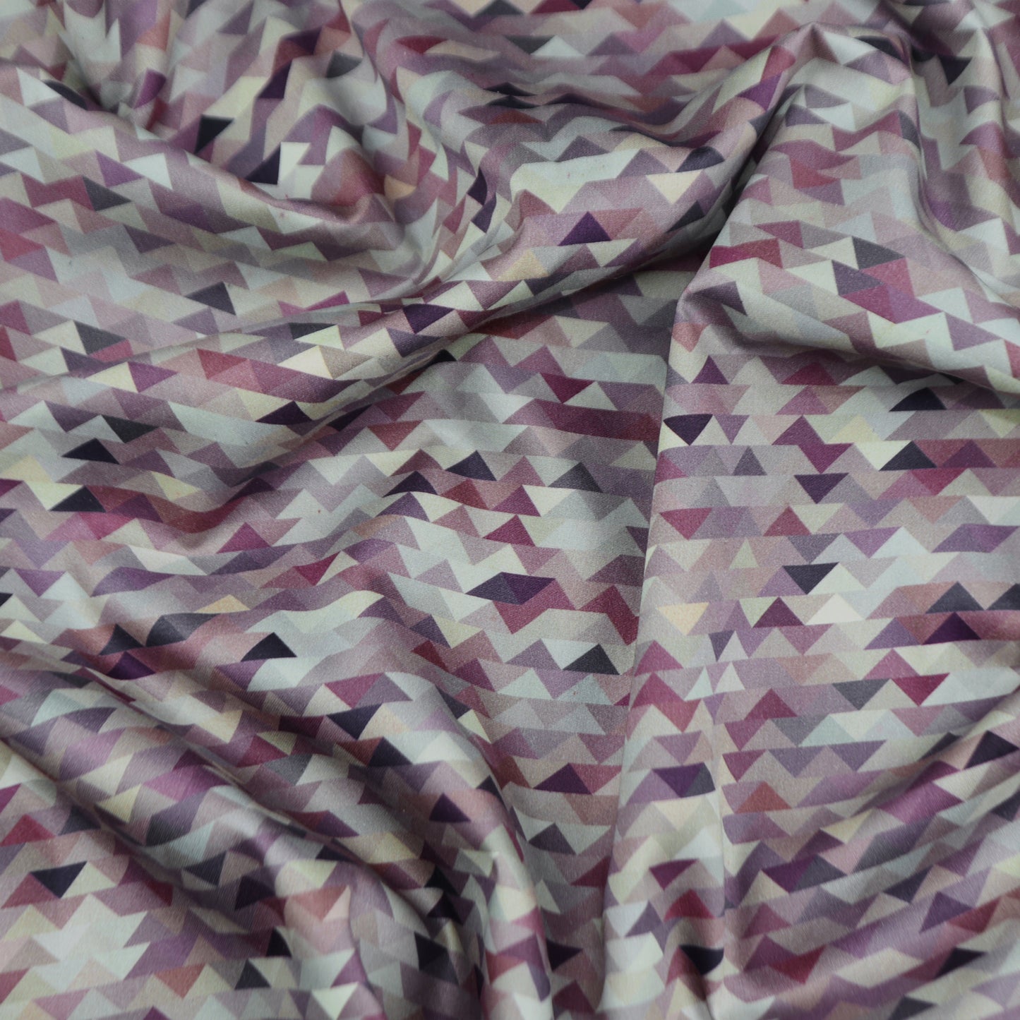 Subtle Triangular Mosaic Satin Fabric