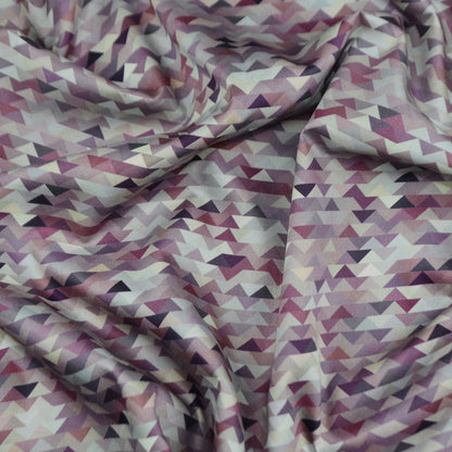 Subtle Triangular Mosaic Satin Fabric