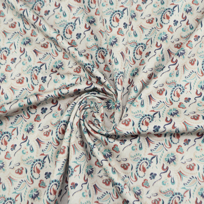 Ornamental Paisley Floral Satin Fabric