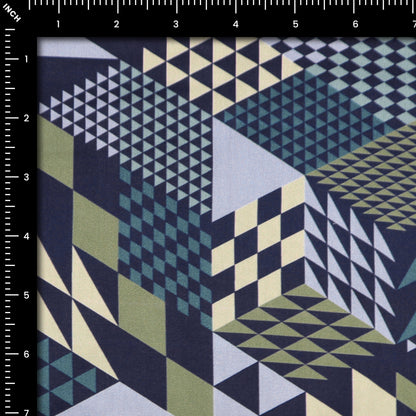 Architectural Illusion Geometric Satin Fabric