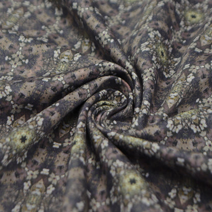 Intricate Kaleidoscopic Satin Fabric