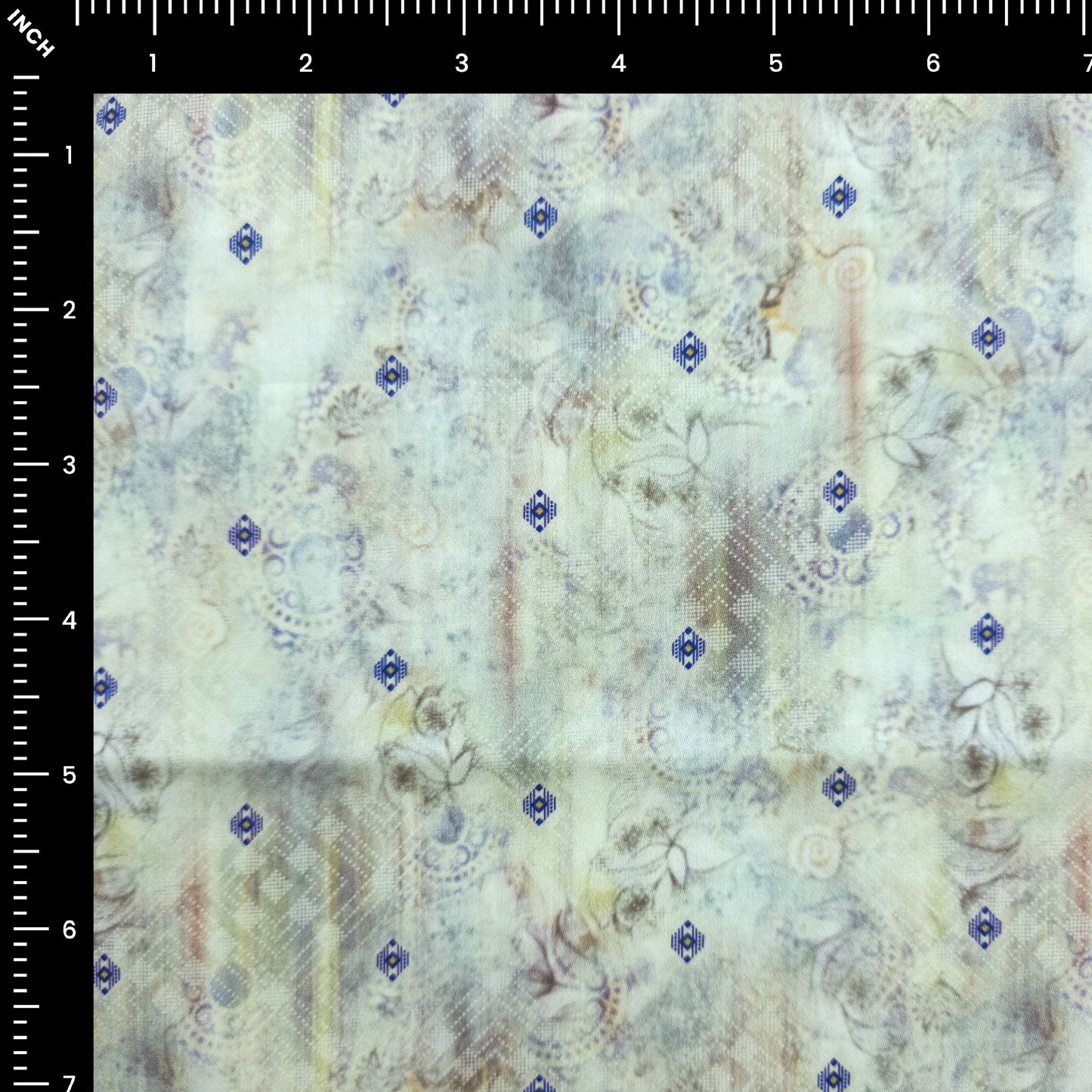 Heirloom Botanical Motif Printed Satin Fabric