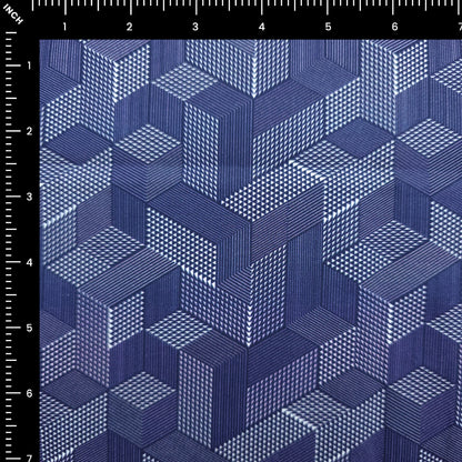 Geometric Cube Printed Satin Fabric