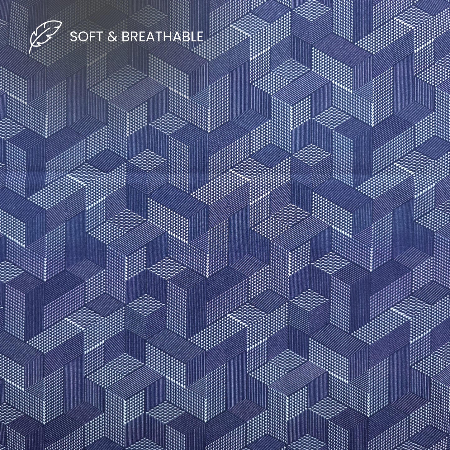 Geometric Cube Printed Satin Fabric