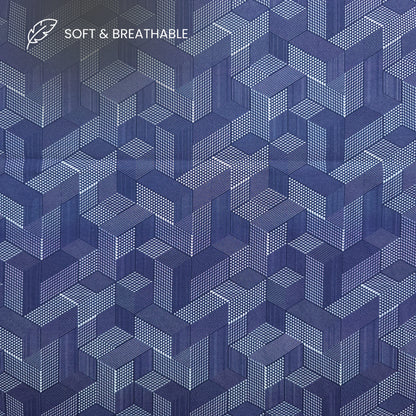 Geometric Cube Printed Satin Fabric