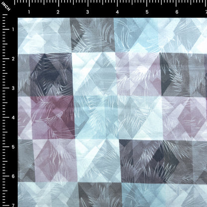 Abstract Faceted Brushstroke Printed Satin Fabric