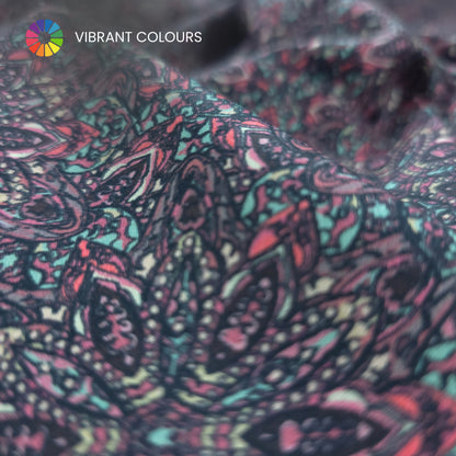 Midnight Mosaic Printed Satin Fabric