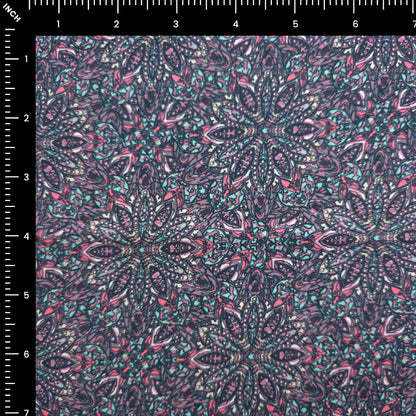 Midnight Mosaic Printed Satin Fabric
