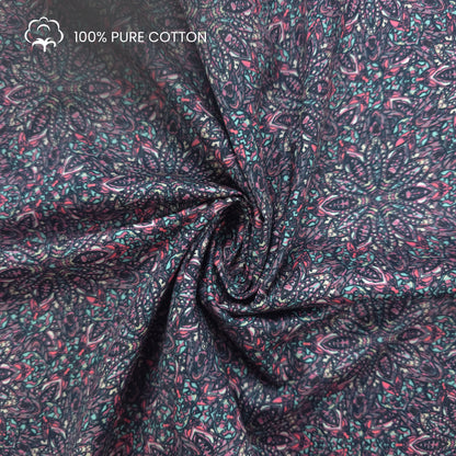 Midnight Mosaic Printed Satin Fabric