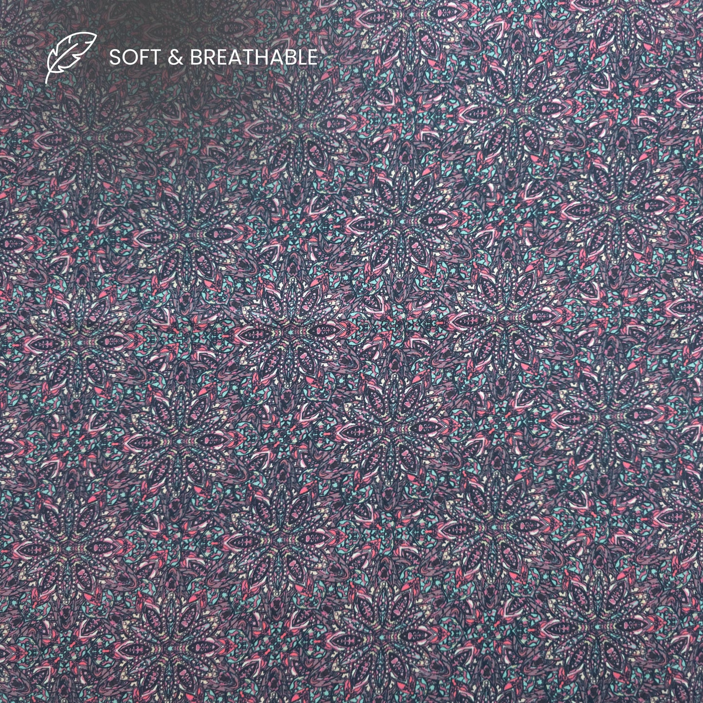 Midnight Mosaic Printed Satin Fabric