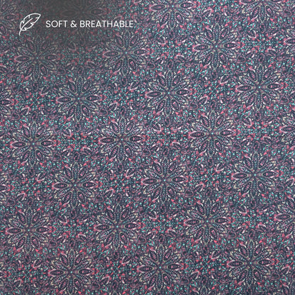 Midnight Mosaic Printed Satin Fabric