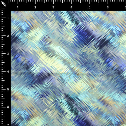 Abstract Diagonal Brushstroke Printed Satin Fabric