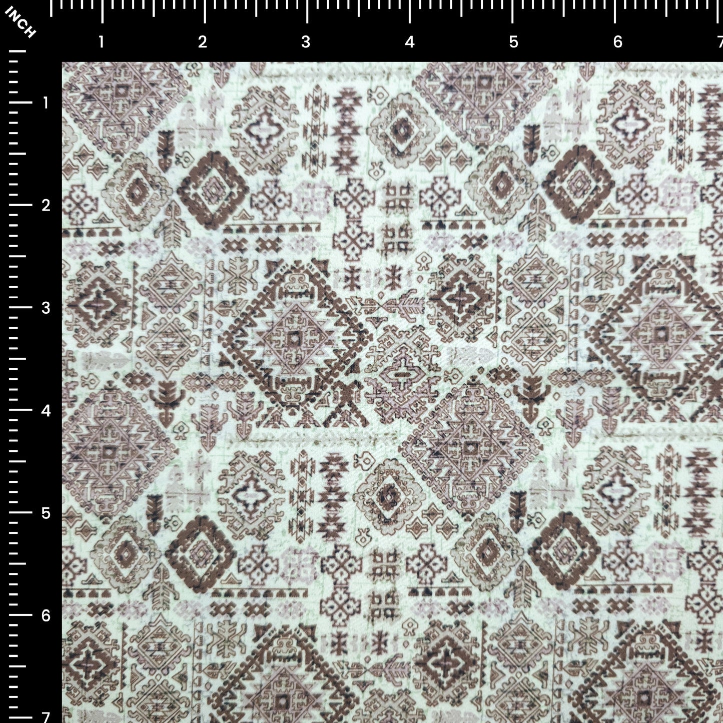 Ethnic Diamond Motif Printed Satin Fabric