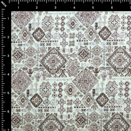 Ethnic Diamond Motif Printed Satin Fabric