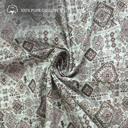 Ethnic Diamond Motif Printed Satin Fabric