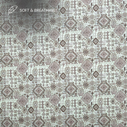 Ethnic Diamond Motif Printed Satin Fabric