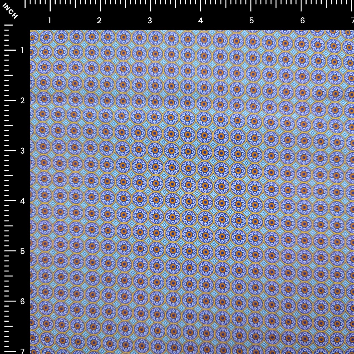 Ornate Medallion Printed Satin Fabric