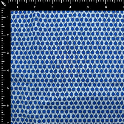 Honeycomb Geometric Printed Satin Fabric