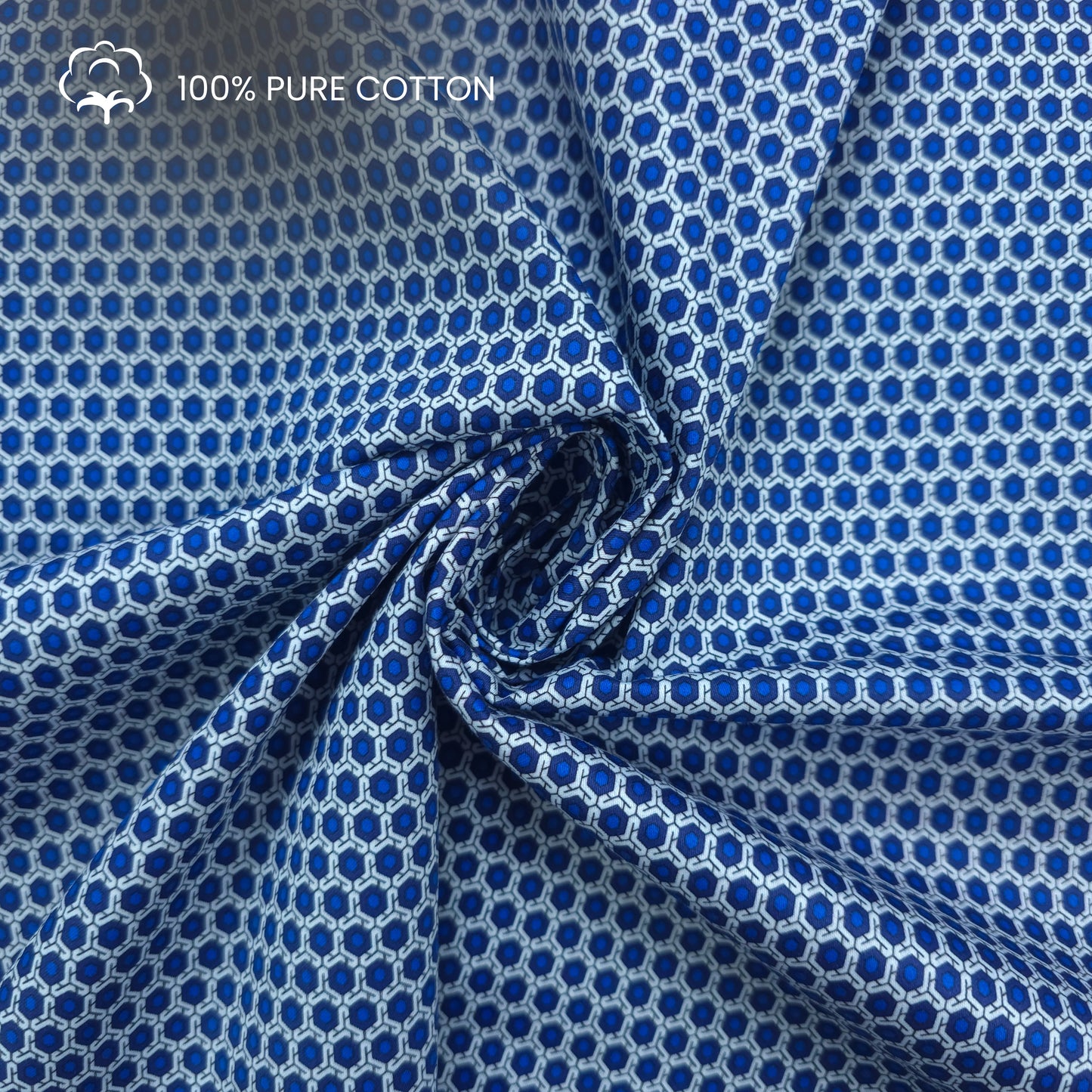 Honeycomb Geometric Printed Satin Fabric