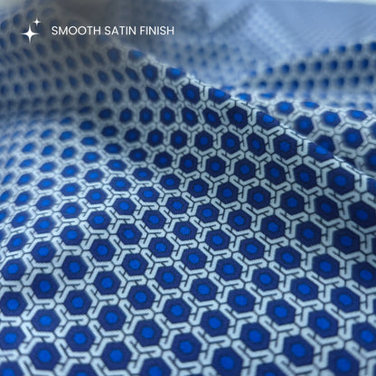Honeycomb Geometric Printed Satin Fabric
