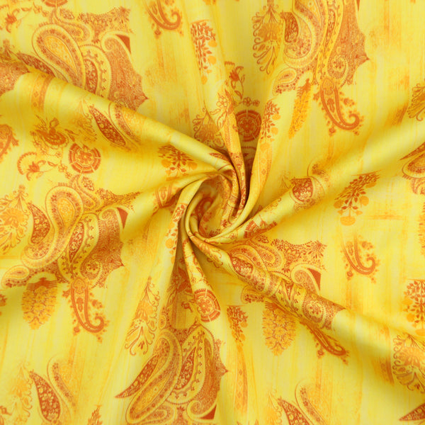 Ornate Paisley Satin Fabric