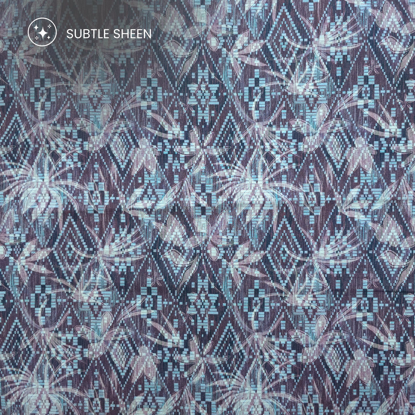 Abstract Leaf Geometric Printed Satin Fabric