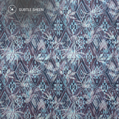Abstract Leaf Geometric Printed Satin Fabric