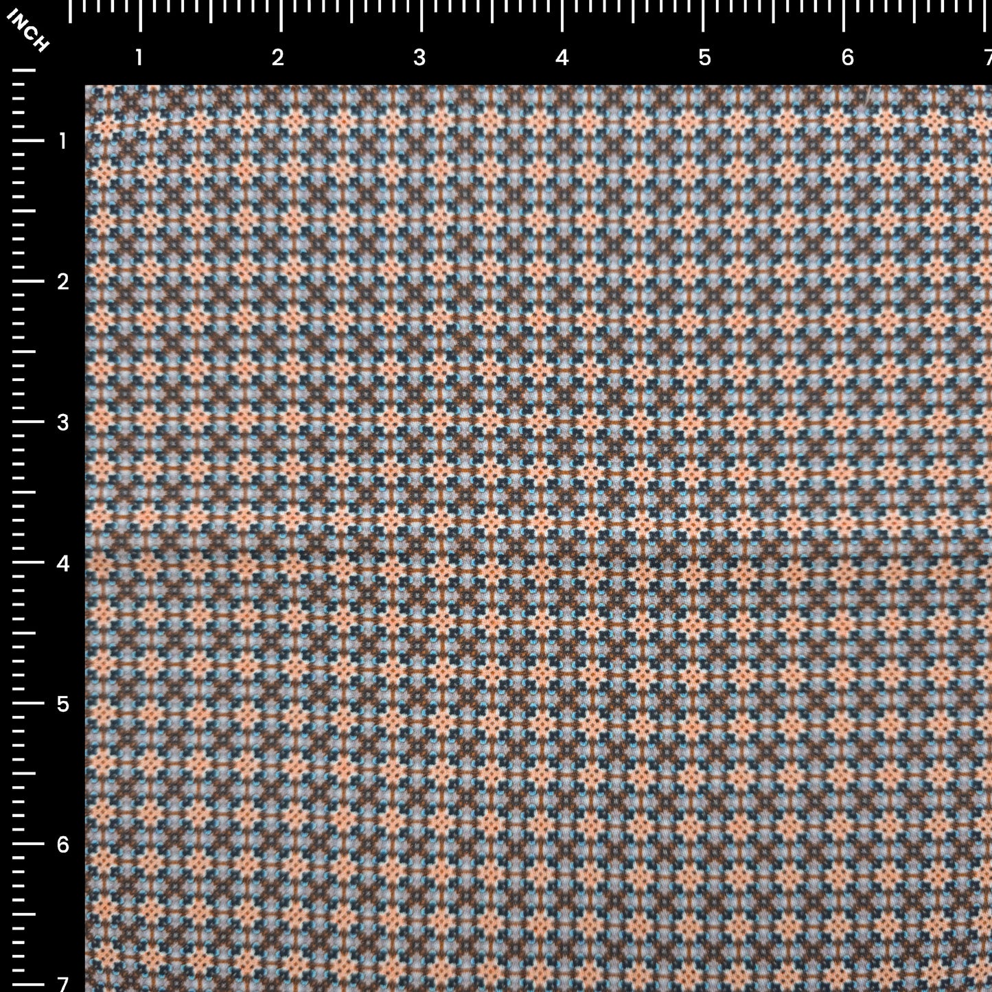 Micro Floral Geometric Printed Satin Fabric