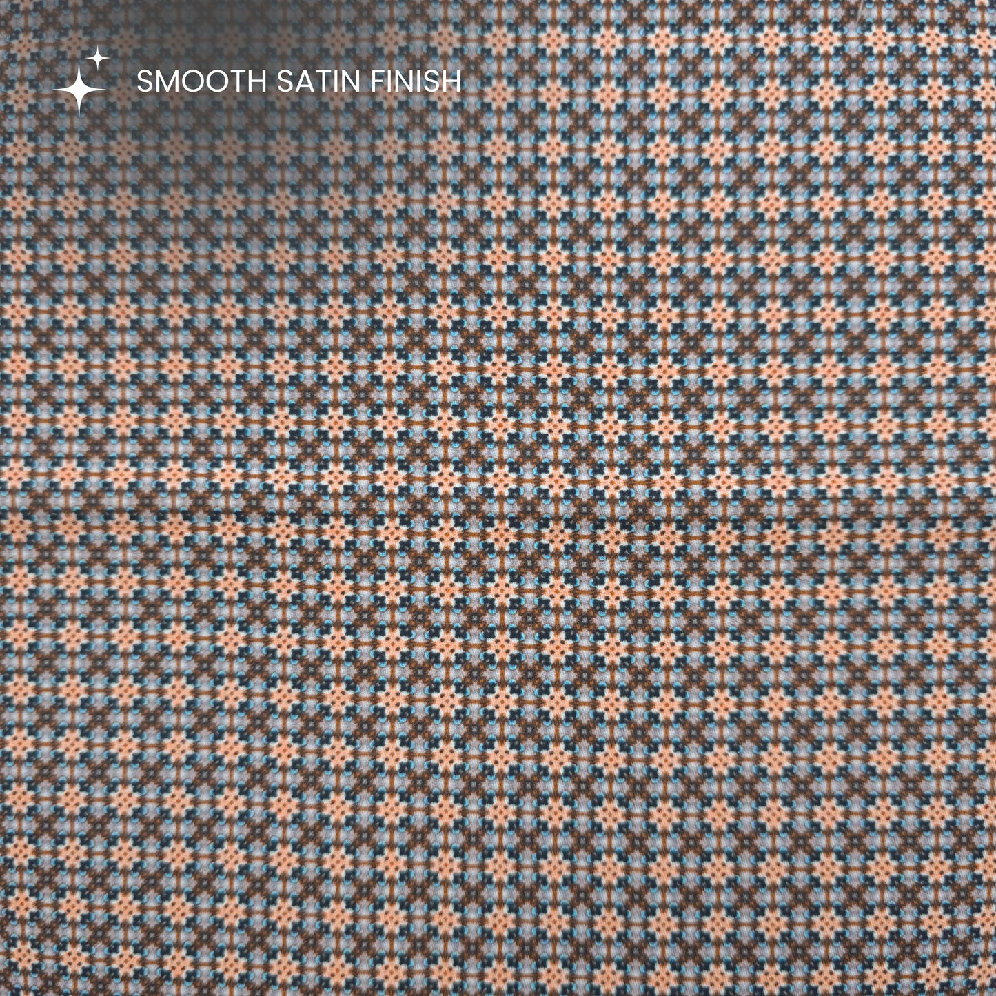 Micro Floral Geometric Printed Satin Fabric