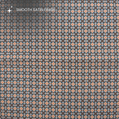 Micro Floral Geometric Printed Satin Fabric