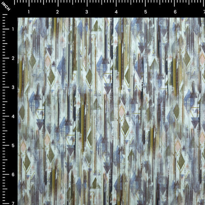 Abstract Arrow Geometric Printed Satin Fabric