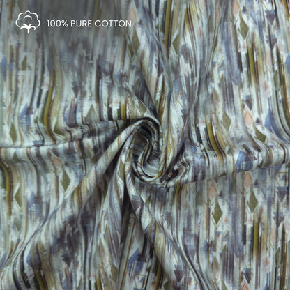 Abstract Arrow Geometric Printed Satin Fabric