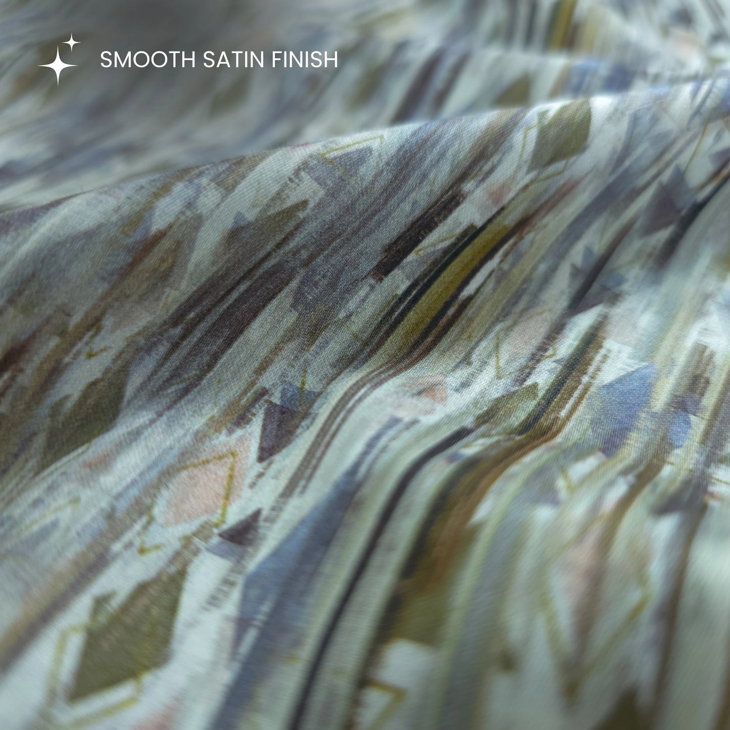 Abstract Arrow Geometric Printed Satin Fabric