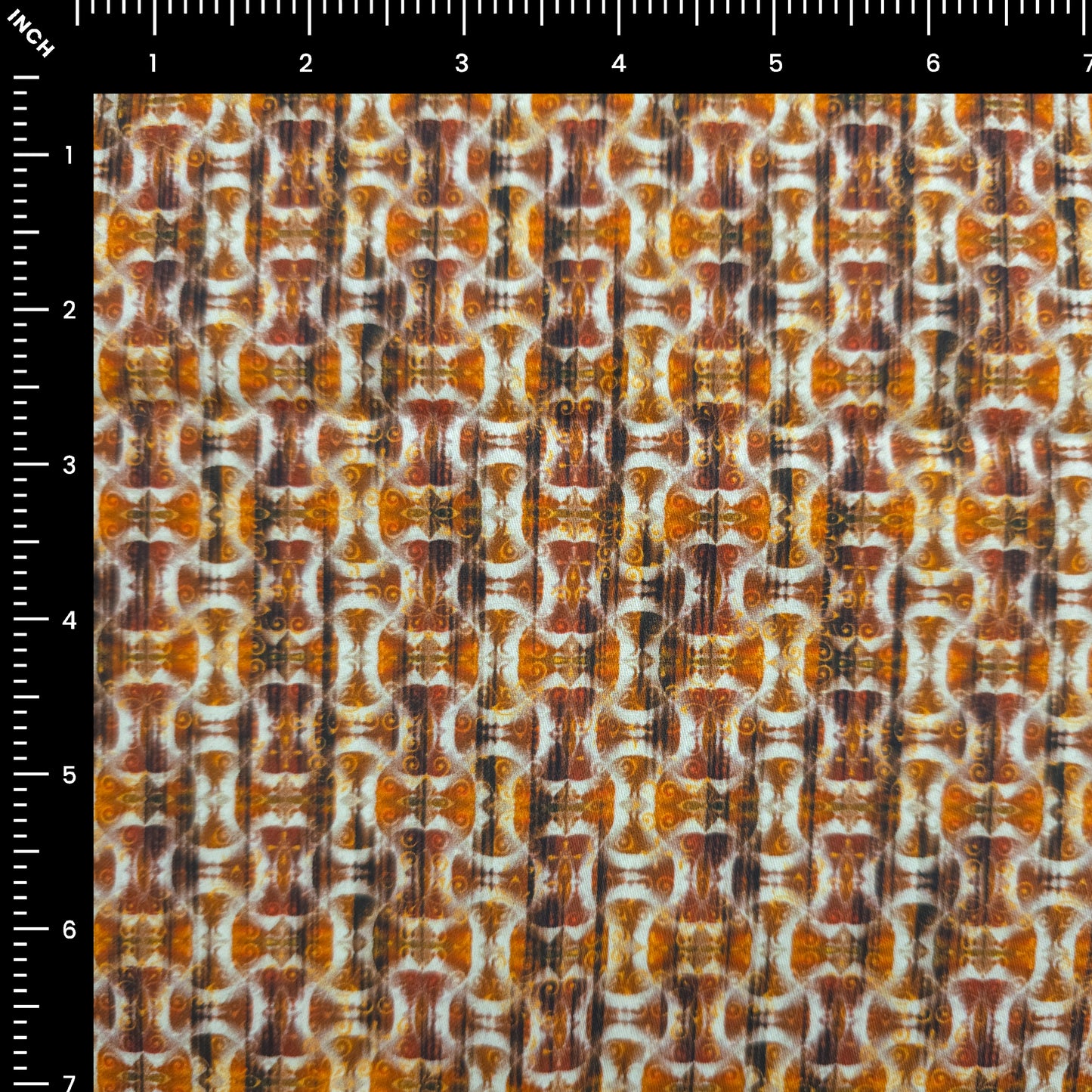 Abstract Tribal Geometric Printed Satin Fabric