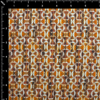 Abstract Tribal Geometric Printed Satin Fabric