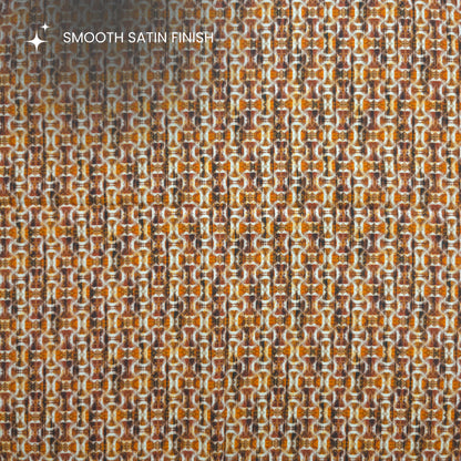 Abstract Tribal Geometric Printed Satin Fabric