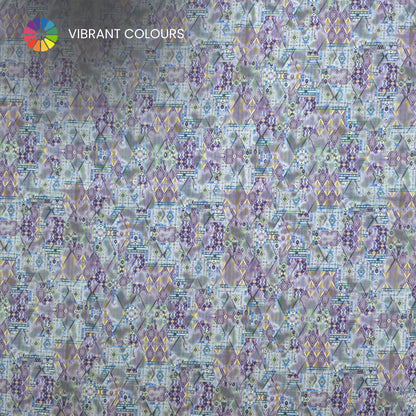 Tribal Patchwork Geometric Printed Satin Fabric