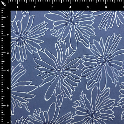 Elegant Floral Outline Printed Satin Fabric