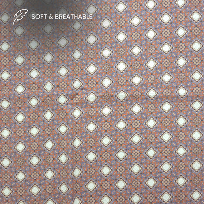 Vintage Geometric Printed Satin Fabric