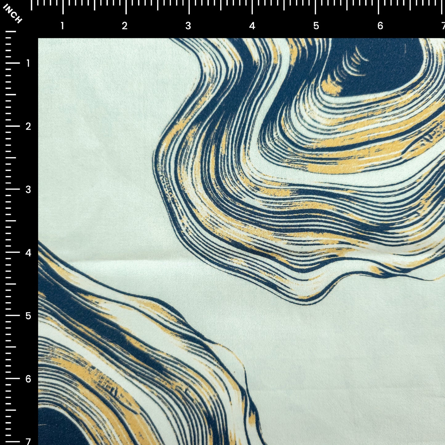 Sculpted Contour Art Printed Satin Fabric